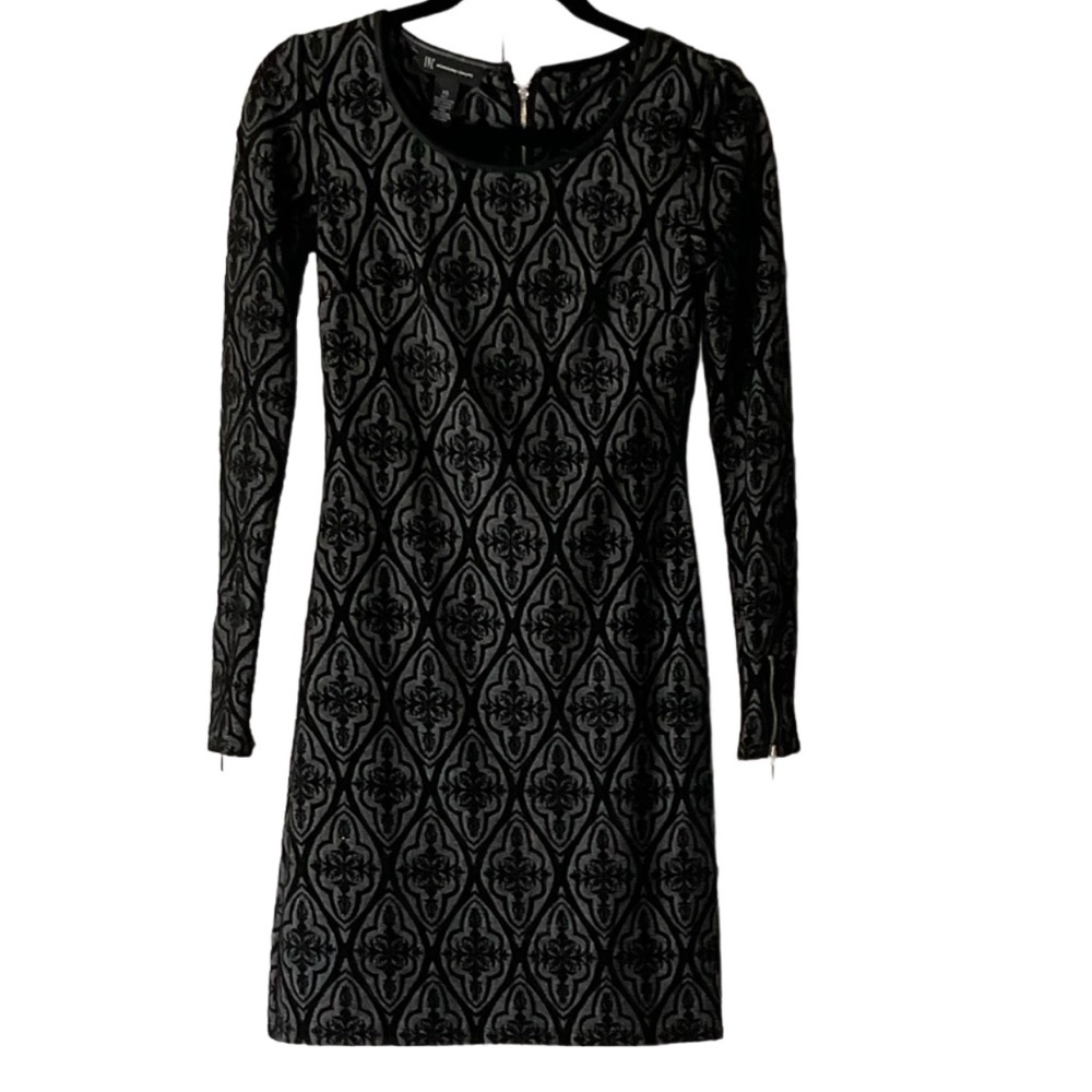 Black and Grey Fitted Dress
